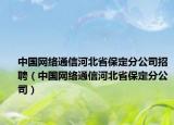 中国网络通信河北省保定分公司招聘（中国网络通信河北省保定分公司）