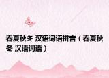 春夏秋冬 汉语词语拼音（春夏秋冬 汉语词语）