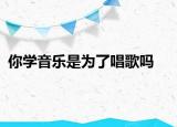 你学音乐是为了唱歌吗