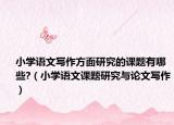 小学语文写作方面研究的课题有哪些?（小学语文课题研究与论文写作）