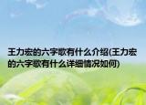 王力宏的六字歌有什么介绍(王力宏的六字歌有什么详细情况如何)