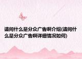 请问什么是分众广告啊介绍(请问什么是分众广告啊详细情况如何)