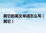 其它的英文单词怎么写（其它）