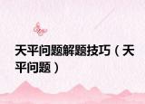 天平问题解题技巧（天平问题）