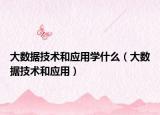 大数据技术和应用学什么（大数据技术和应用）
