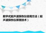 数字式超声波探伤仪使用方法（超声波探伤仪原理技术）