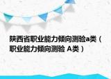 陕西省职业能力倾向测验a类（职业能力倾向测验 A类）