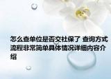 怎么查单位是否交社保了 查询方式流程非常简单具体情况详细内容介绍