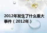 2012年发生了什么重大事件（2012年）