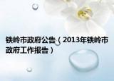 铁岭市政府公告（2013年铁岭市政府工作报告）