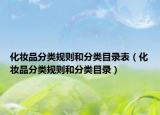化妆品分类规则和分类目录表（化妆品分类规则和分类目录）