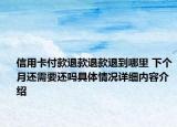 信用卡付款退款退款退到哪里 下个月还需要还吗具体情况详细内容介绍