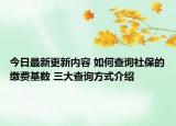 今日最新更新内容 如何查询社保的缴费基数 三大查询方式介绍