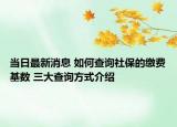 当日最新消息 如何查询社保的缴费基数 三大查询方式介绍