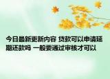 今日最新更新内容 贷款可以申请延期还款吗 一般要通过审核才可以