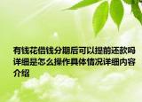 有钱花借钱分期后可以提前还款吗 详细是怎么操作具体情况详细内容介绍