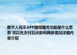 数字人民币APP随用随充功能是什么意思 可以先支付后还款吗具体情况详细内容介绍