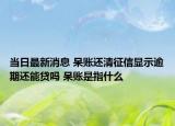 当日最新消息 呆账还清征信显示逾期还能贷吗 呆账是指什么