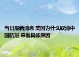 当日最新消息 美国为什么取消中国航班 来看具体原因
