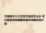 欠信用卡十几万无力偿还怎么办 可以尝试这样做具体情况详细内容介绍