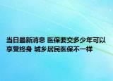 当日最新消息 医保要交多少年可以享受终身 城乡居民医保不一样