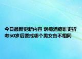 今日最新更新内容 烟瘾酒瘾谁更折寿50岁后要戒哪个男女各不相同