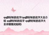 qq群好听的名字(qq群好听的名字大全介绍 qq群好听的名字 qq群好听的名字大全详细情况如何)