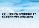 安徽一广场雷击致2死落雷瞬间曝光 很可怕直接被劈死具体情况详细内容介绍