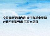 今日最新更新内容 支付宝基金星期六看不到盈亏吗 不是交易日
