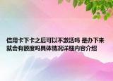 信用卡下卡之后可以不激活吗 是办下来就会有额度吗具体情况详细内容介绍