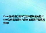 Excel如何进行简体与繁体的转换介绍(Excel如何进行简体与繁体的转换详细情况如何)
