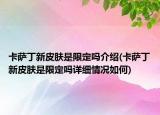 卡萨丁新皮肤是限定吗介绍(卡萨丁新皮肤是限定吗详细情况如何)