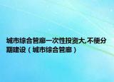 城市综合管廊一次性投资大,不便分期建设（城市综合管廊）