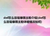 dnf怎么容易爆领主粉介绍(dnf怎么容易爆领主粉详细情况如何)