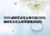 CSOL破碎炙炎怎么样介绍(CSOL破碎炙炎怎么样详细情况如何)