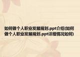 如何做个人职业发展规划.ppt介绍(如何做个人职业发展规划.ppt详细情况如何)