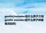 gentle(monster是什么牌子介绍 gentle monster是什么牌子详细情况如何)