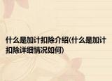 什么是加计扣除介绍(什么是加计扣除详细情况如何)