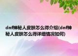dnf神秘人皮肤怎么得介绍(dnf神秘人皮肤怎么得详细情况如何)