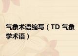 气象术语缩写（TD 气象学术语）