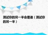 测试你的另一半会是谁（测试你的另一半）