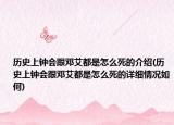 历史上钟会跟邓艾都是怎么死的介绍(历史上钟会跟邓艾都是怎么死的详细情况如何)