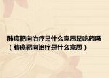 肺癌靶向治疗是什么意思是吃药吗（肺癌靶向治疗是什么意思）