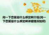问一下恋爱是什么感觉啊介绍(问一下恋爱是什么感觉啊详细情况如何)