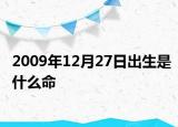 2009年12月27日出生是什么命