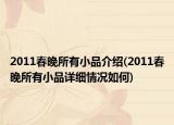2011春晚所有小品介绍(2011春晚所有小品详细情况如何)