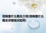 微商是什么概念介绍(微商是什么概念详细情况如何)