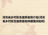 河北省乡村医生信息查询介绍(河北省乡村医生信息查询详细情况如何)
