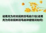 诸葛亮为何总摇鹅羽毛扇介绍(诸葛亮为何总摇鹅羽毛扇详细情况如何)