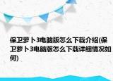 保卫萝卜3电脑版怎么下载介绍(保卫萝卜3电脑版怎么下载详细情况如何)